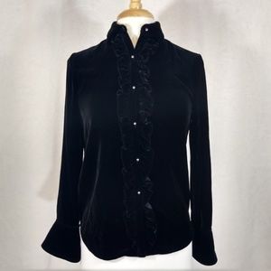 Lauren black velvet blouse